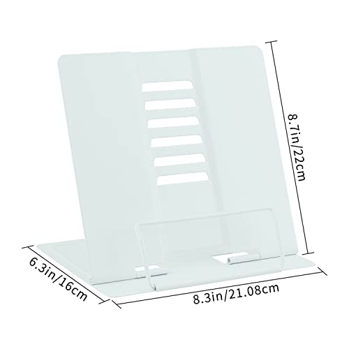 Honagu Book Stand Metal Desk Book Holder, Book Holders for Reading Hands Free, Adjustable Cookbook Documents Holder, Portable Bookstand for Music Books, Textbook, Recipe, Tablet, Ipad (Macaron Green) - color: Macaron Green