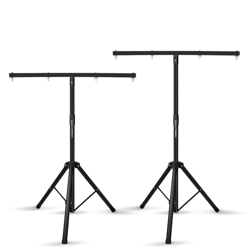 U`King Products Dj Light Stand, Light Stand Tripod, Pro Audio DJ Lighting Tripod, Affordable Metal Stand with Crossbar, T-Bar Lighting Stand (39-70 inch)-2Stand