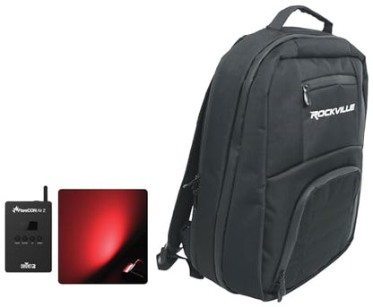 Audiosavings Bundle: (1) Chauvet DJ FlareCON Air 2 Wireless Wi-Fi Receiver+D-Fi Transmitter in one Unit Bundle with (1) Rockville DJBP24 Rugged DJ Compact Backpack with 11 Compartments (2 Items)