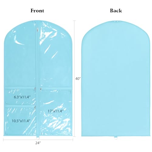 Univivi 40 Inch Dance Costume Garment Bags for Dancers, Blue, 4 Pack - color: Blue, size: 4 Pack