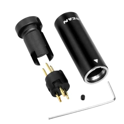Uonecn Low-Profile Mini XLR 3Pin Connector, LP XLR Connector Mini, Right Angle Mini XLR 3 Pin Male for Audio Devices Black, Package Includes Screw Wrench - color: Black, style: LP-miniXLR 3pin Male