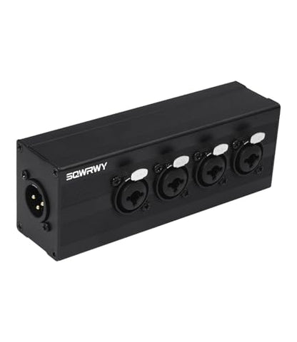 4-Channel Microphone Mixer - Passive Combines 4 Female XLR / 1/4" TRS Inputs into 1 XLR Male Output for Studio Recording, Podcasting, Live Sound