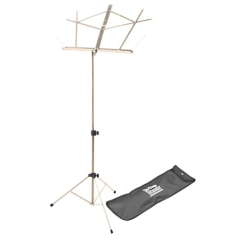 On-Stage SM7122NB Compact Folding Sheet Music Stand with Bag, Nickel - color: Chrome