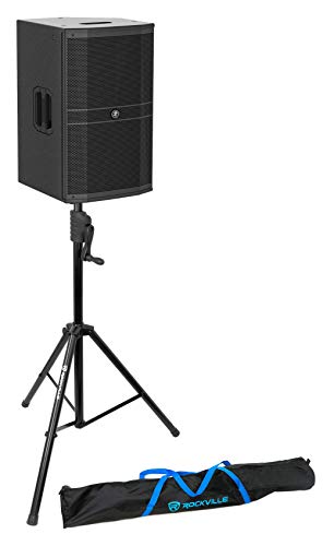 Audiosavings Bundle: Mackie DRM212-P 12" 1600 Watt Professional Passive DJ PA Speaker Bundle with Rockville RVCS2 Heavy-Duty Tripod Adjustable Crank-Up DJ PA Speaker Stand (2 Items)