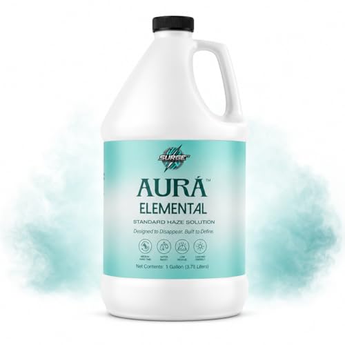 SurgeFX Aura Elemental Water-Based Haze Fluid, 1 Gallon - Clean Haze Juice for DJs, Parties, Stage Lighting & Lasers