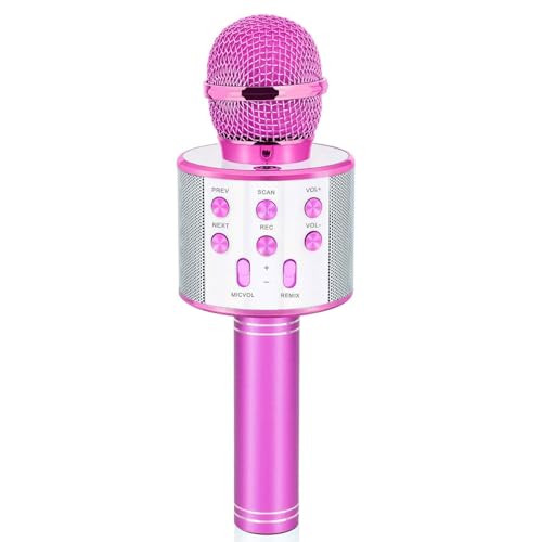 Gifts for Girls Age 4-12, Karaoke Microphone Gifts for 4 5 6 7 8 9 10 11 12 Year Old Girls Toys for 4-12 Year Old Girls Birthday Gifts for 3-10 Year Old Girl - Purple - color: Pink