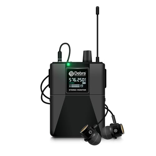 D Debra Pro ST-102 & ST-202 & M-PROI Stereo Wireless in Ear Monitor System Bodypack Receiver, Performance with 100 Adjustable Frequencies, Can Not Be Used Alone(Only 1 Bodypack) - size: Only 1 Bodypack
