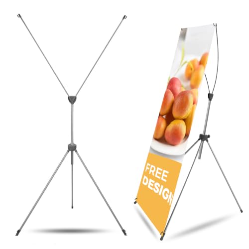 Custom Banner with X Stand for Business, 31.5" X 70.86" Banners and Signs customize with Carrying Bag, Outdoor and Indoor Display, Advertising, Portable Retractable Banner for Exhibitions & Events(Only Stand)