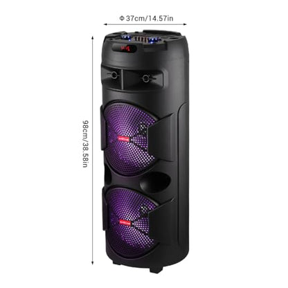 Dual 12'' Wireless Bluetooth Party Speaker with Microphone/Bass - size: Dual 12'' Speakers
