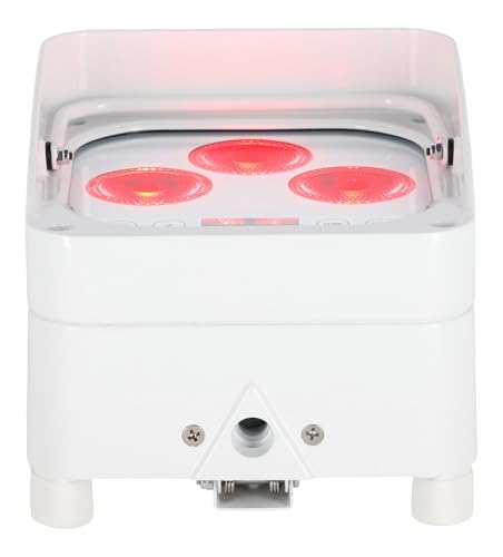 Rockville Wet PAR 50 White DJ Light with 2.4Ghz Wireless DMX, 2-Pack | 24-Hour Rechargeable Battery, RGBWA+UV LEDs, RF Remote, IP64 Waterproof, 3/4/6/10-Channel Modes