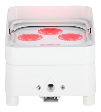 Rockville Wet PAR 50 White Rechargeable DJ Light with 2.4Ghz Wireless DMX | 24-Hour Battery, RGBWA+UV LEDs, RF Remote, IP64 Waterproof, 3/4/6/10-Channel Modes, Master/Slave