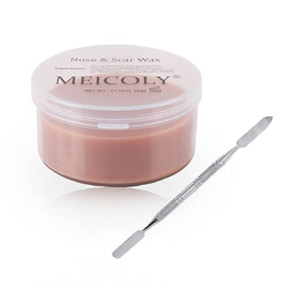 MEICOLY Scar Wax Kit with Spatula,SFX Scar Makeup,Fake Nose Skin Modeling Putty Wax for Cosplay/Realistic Scar/Fake Wound Cut,Halloween Special Effects Makeup,Dark(1.67Oz) - color: scar wax makeup,dark
