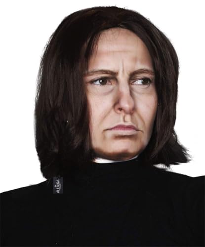 ALLAURA Compatible with Severus Snape Costume – Long Black Wig for Men – Dark Wizard, Professor, Vampire, Farquaad, Wick, Michael, Vincent Cosplay – Adult Halloween Hairpiece for Movie & Fantasy Looks - color: 8-Black