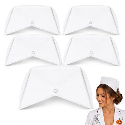 Garneck 5pcs Nurse Cap Costume Accessories: Adjustable Women Nursing Hats for Costume Daily Use Halloween Role Play Hospital Outfit Party Accessories