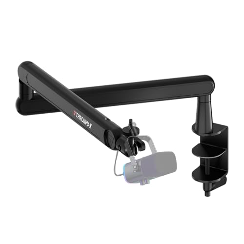 THRONMAX S7 TUNE Low Profile Mic Arm, 360° Rotatable Microphone Boom Arm Mic Stand, Cable Management, Easy Clamp for Streaming, Podcasting, Gaming,Universal fit for Blue Yeti HyperX QuadCast Finfine