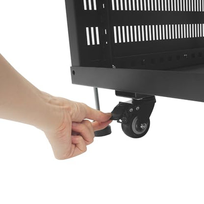 12U Stereo & Server Rack with Caster Wheels, Rolling Network Cabinet,Open Frame,Carbon Steel AV Equipment Stand with Side Handles (12U B) - size: 12U B
