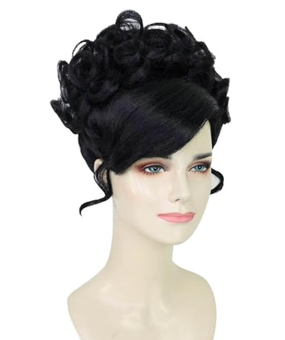 American Rapper Curly Updo High Fashion Wig for Women - Celebrity Style Wig | Elegent Choice for Cosplay Events, Halloween Parties & Themed Performances - Black - color: Black