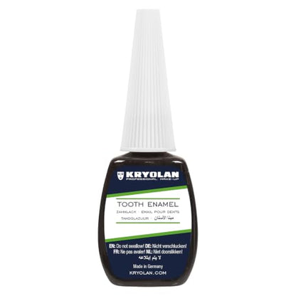 Professional Tooth Enamel, Special Effects Tooth Paint By Kryolan (Black)- Temporary Liquid Teeth Color For SFX Teeth Makeup Halloween Cosplay Theater- Blackout/ Rotten/ Tooth Decay Makeup- 0.4 Fl Oz - color: Black