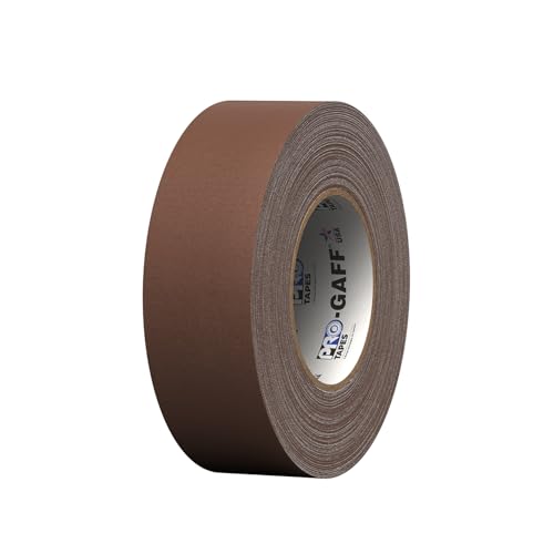 ProTapes Pro Gaff Premium Matte Cloth Gaffer's Tape With Rubber Adhesive, 11 mils Thick, 55 yds Length, 2" Width, Brown (Pack of 1)
