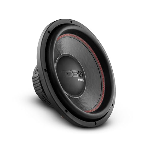 DS18 SLC-12S Subwoofer in Black - 12-Inch Speaker, 500W Max Power, 250W RMS Power, Aluminum 4 Layer Voice Coil, Black Steel Frame, SVC, 4 Ohm Impedance, Ferrite Magnet (1 Speaker) - style: 12 inch