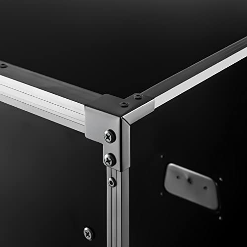 Rolling Network Rack, 16U Portable Metal Studio Rack Cabinet with 220Lbs Capacity, Open Cabinet AV Rack Stand with Wheels & Handles, for Computer Chassis, Mixer, Voice Amplifier