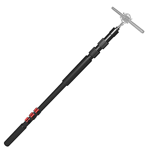 Handheld Boom Pole for Shotgun Mic, 3-Section Extendable Microphone Arm