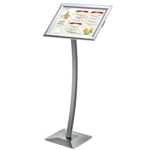 Yaocom Aluminum Floor Sign Stand Poster Holder, Silver - color: Silver, size: 11 x 17 Inches
