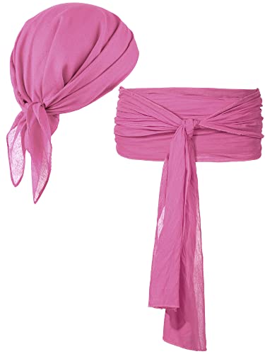 Bencailor 2 Pcs Pirate Costume Accessories Women - color: Pink, size: Medium