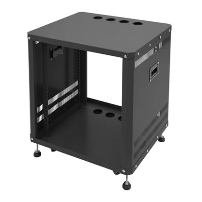 12U Stereo & Server Rack with Caster Wheels, Rolling Network Cabinet,Open Frame,Carbon Steel AV Equipment Stand with Side Handles (12U B) - size: 12U B