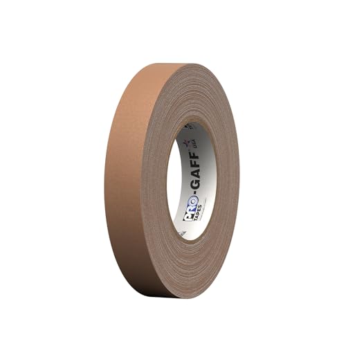 ProTapes Pro Gaff Premium Matte Cloth Gaffer's Tape with Rubber Adhesive, 11 mils Thick, 55 yds Length, 1" Width, Tan (Pack of 1)