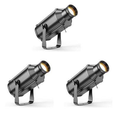 LEKO Profile Stage Spotlights, 100W Cool & Warm White COB Lights,3200K-5600K, Zoom Control & DMX512 Par Ellipsidal Lights, 6CH Manual Focus LED Spotlights for Show Stage Event, 3 Pack