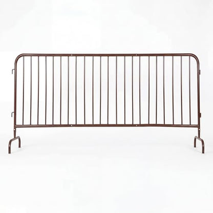 Garvee Interlocking Steel Barricade, 8.5 Ft. Heavy Duty Galvanized Metal Barricade, Interlocking Steel Road Barriers with with Bridge Feet Base, for Crowd Control Event Fencing Indoor/Outdoor, Yellow | Heavy Duty Galvanized Metal Barricade, with with Brid