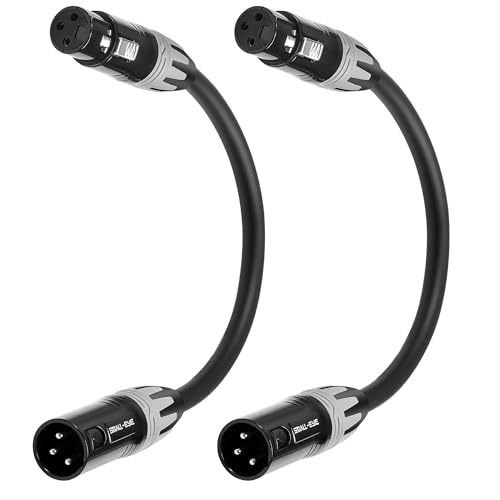 SMALL-EYE XLR Mic Cables 1 ft 2-Pack, 3-Pin Male to Female - size: 1 Feet 2 Pack