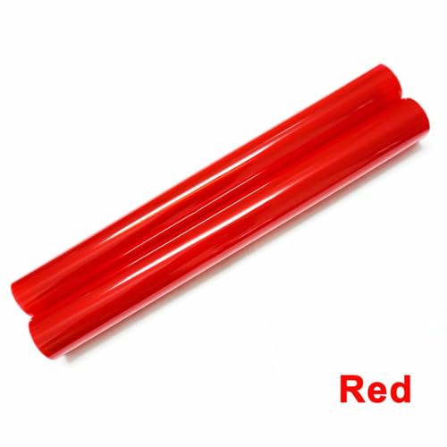 KOMAS 12” X 48” Tint Vinyl Film Sticker Sheet Roll for Car Headlight, Tail Lights, Fog Lights with Squeegee + Cutter (Glossy Red) - color: Glossy Red