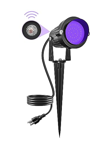 Halloween 120V Blacklight Spotlight 15W Outdoor LED Landscape Lighting Dusk to Dawn Photocell Light Sensor with US Plug for Glow Dance Party, Body Paint, Fluorescent Poster, Neon Glow(1 Pack) - size: 1 Pack
