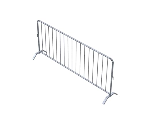 Safety Rail Co. Crowd Control Barrier — Galvanized, 8 ft Includes Bridge Feet — Made in USA