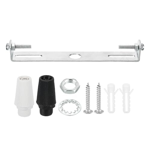 PATIKIL 110mm Ceiling Light Plate Kit, 1 Set Light Fixture Mounting Bracket Plate Steel Crossbar for Home Pendant Wall Light with Screw Washer Nut 2 Color Cap - size: 110mm