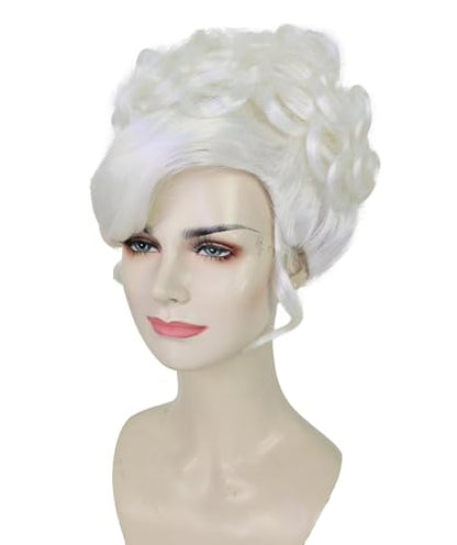 American Rapper Curly Updo High Fashion Wig for Women - Celebrity Style Wig | Elegent Choice for Cosplay Events, Halloween Parties & Themed Performances - White - color: White