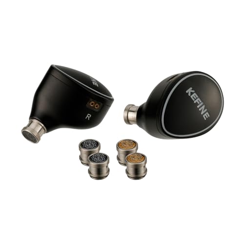 Kefine Quatio 2DD + 2BA Hybrid In Ear Monitor HiFi IEM Wired Earbuds | with 3 Tuning Nozzles, CNC Aluminum Shell, Detachable Silver-Plated 2Pin Cable, Earphones for Audiophiles Musicians Gamers