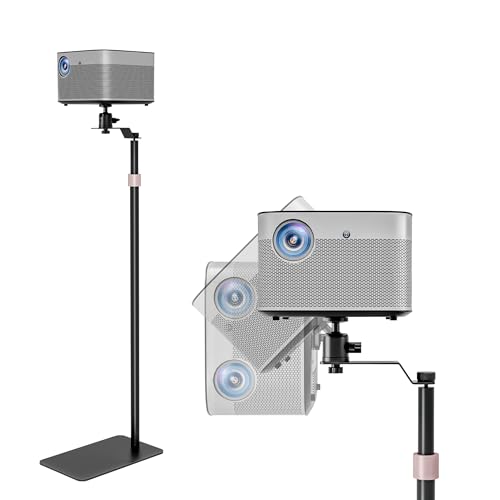 Projector Floor Stand Adjustable Mount Steel Base 35"-48"Heavy-Duty | 1/4'' Screw, Supports Projector & Camera, For Home Office Outdoor, Height Adjustable Range 35"-48", Stable Steel Base