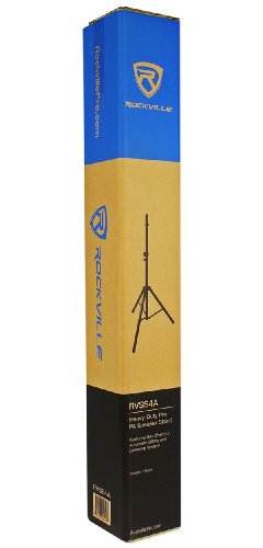 Rockville RVSS4A Black DJ PA Speaker Stand, Hydraulic Air Auto Lift, 2-Pack | Auto Lowering, 154 lbs Capacity, 42 to 79" Height, Hand-Clutch, Steel and Aluminum, Lightweight, Anti-Rotation Pole, Tripod