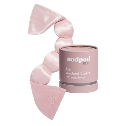 nodpod Mineralized Silk Gentle Pressure Sleep Mask, Weighted Eye Mask | Patented Light Blocking Design for Sleeping, Travel & Relaxation, Bead Filled, Machine Washable, BPA-Free, Petal - color: Petal Silk