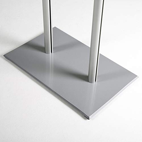M&T Displays Tempered Clear Glass Conference Podium Stand Silver Aluminum Body and Base 43.9 Inch Height Floor Standing Lectern Pulpit Desk for Classroom Church - color: Silver