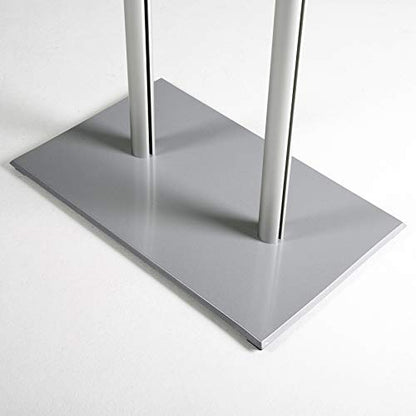 M&T Displays Tempered Clear Glass Conference Podium Stand Silver Aluminum Body and Base 43.9 Inch Height Floor Standing Lectern Pulpit Desk for Classroom Church - color: Silver