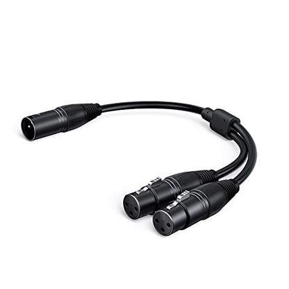 Balanced XLR Splitter Dual XLR Female to 1XLR 3Pin XLR Y-Split Patch Cable | 2XLR to 1XLR 3Pin Microphone Splitter for Studio Preamp,Equzalizer, speaker, Patch Bay, Studio Harmonizer, 1-feet - size: 1 Male XLR to 2 Female XLR, style: 1 Pack