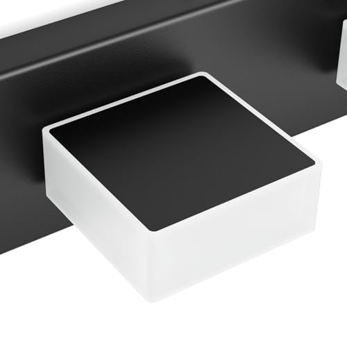 Ralbay Black Bathroom Vanity Lights 24inch Metal Acrylic LED Modern Bathroom Wall Lighting Fixtures Over Mirror Matte Black (White Light 6000K, Non-dimmable) - color: Black-White light, size: 24 inch