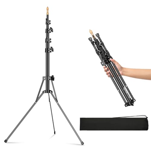 Godox Light Stand 210CM/83.9 in Extendable Photography Light Stand | with 1/4” & 3/8” Universal Screw Reversible Portable Studio Tripod with Carry Bag Portable for Strobe Light Camera Softbox - size: 83.9in