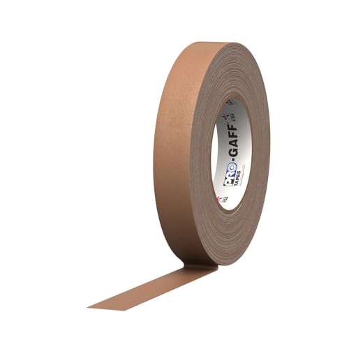 ProTapes Pro Gaff Premium Matte Cloth Gaffer's Tape with Rubber Adhesive, 11 mils Thick, 55 yds Length, 1" Width, Tan (Pack of 1)