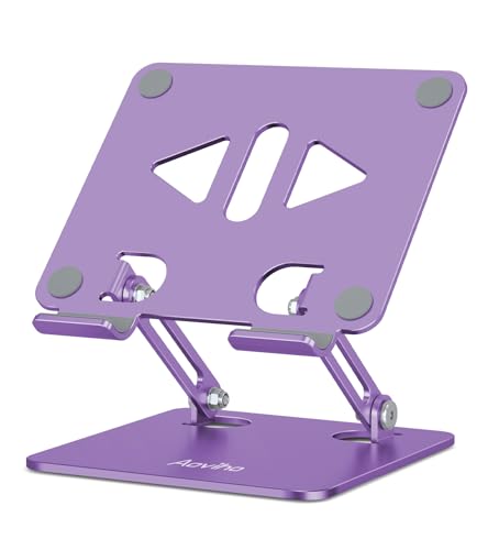 Aoviho Tablet Stand for Desk,Adjustable Tablet Holder,Purple - color: Purple