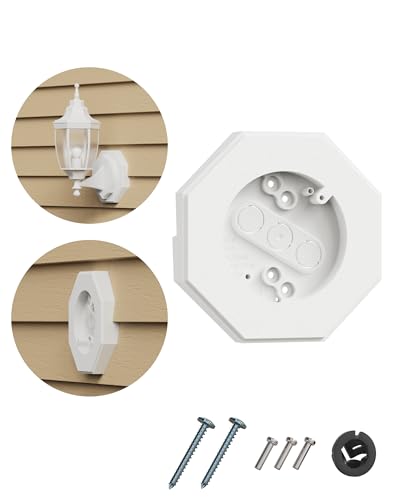 Siding Mounting Block, 8141 White Outdoor Light Mounting Kit with Built-in Electrical Box, Vinyl Siding Block for 1/2 inch Double, 1 Pack - color: White 8141 1 Pack